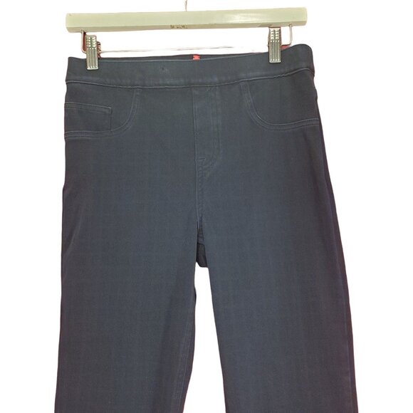 SPANX‎ Womens Jeggings SZ M Jean-ish Plaid Pull-On Navy Ankle High Rise Pockets - Picture 5 of 10